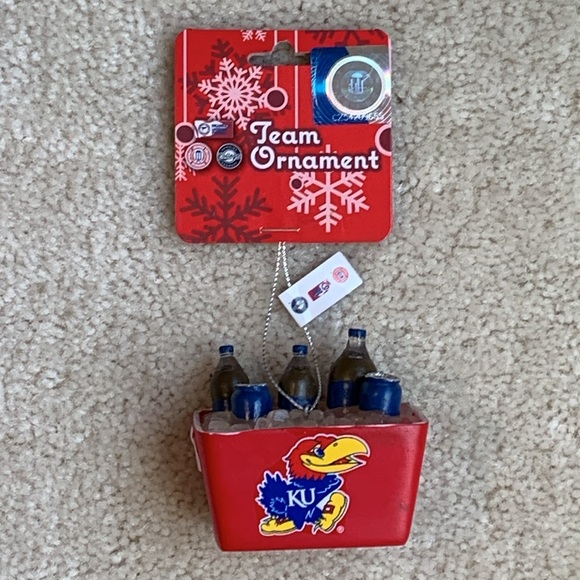 KU - University of Kansas Cooler Ornament, Forever Collectibles Team Ornament - Picture 10 of 10